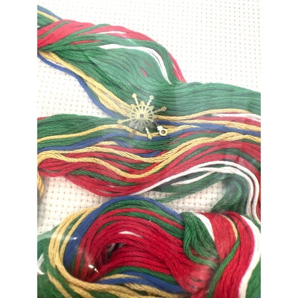 Christmas Stocking Crossstitch Kit Ted Santa Claus Embroidery Floss With Charms - Picture 4 of 6